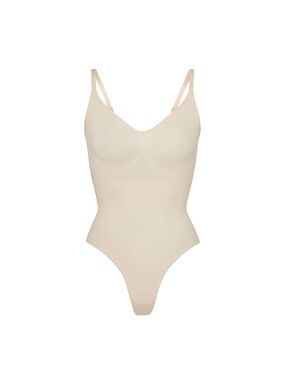 SKIMS Light Nude Seamless Thong Bodysuit
